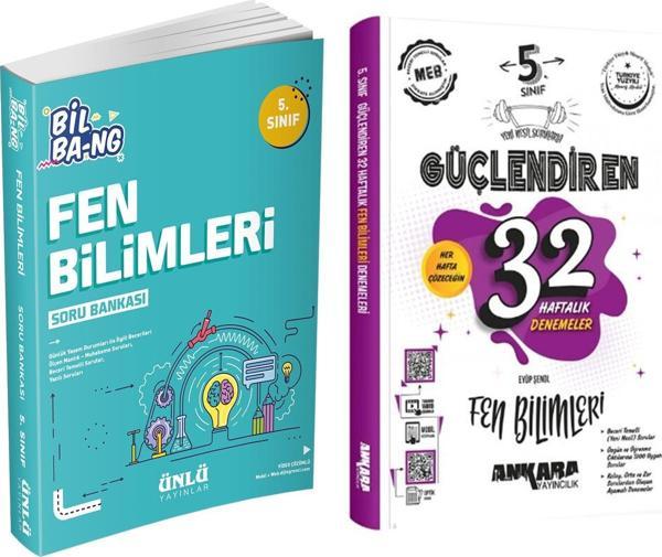 Ünlü Yayınları 5.Sınıf Bil Bang Fen Bilimleri Soru Bankası ve Ankara 32 Haftalık Deneme Seti 2 Kitap - Ünlü Yayınları - Image 1