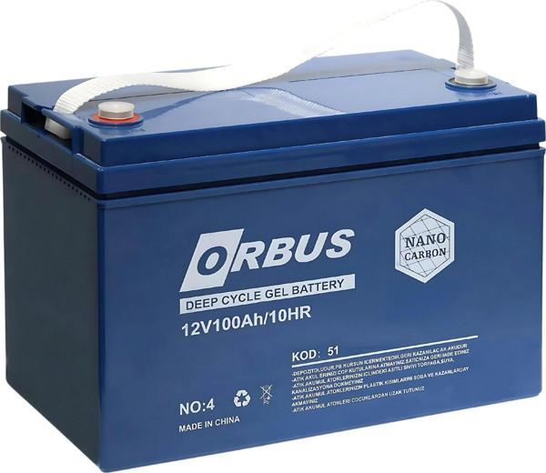 ORBUS 12V 100Ah Deep Cycle Nano Carbon Jel Akü - Image 1