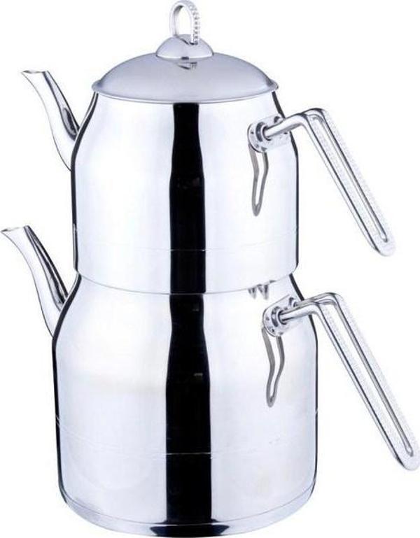 FMS Daisy Jumbo Boy Metal Kulplu Çelik Çaydanlık  - Image 1