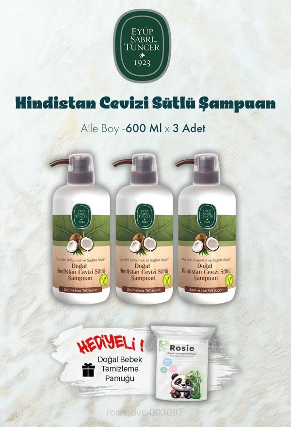 600 ML Hindistan Cevizi Sütlü Şampuan X 3 ve ROSIE Hediyeli - Image 1