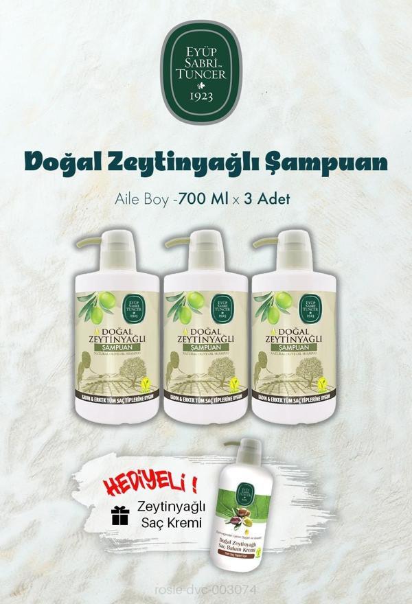 Zeytinyağlı Şampuan 700 ML X 3 ve Saç Kremi Hediyeli - Image 1