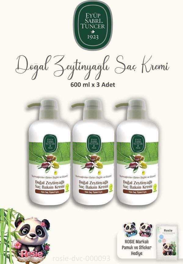 Eyüp Sabri Tuncer 3'lü Doğal Zeytinyağlı Saç Kremi 600 ml ve ROSIE - Image 1