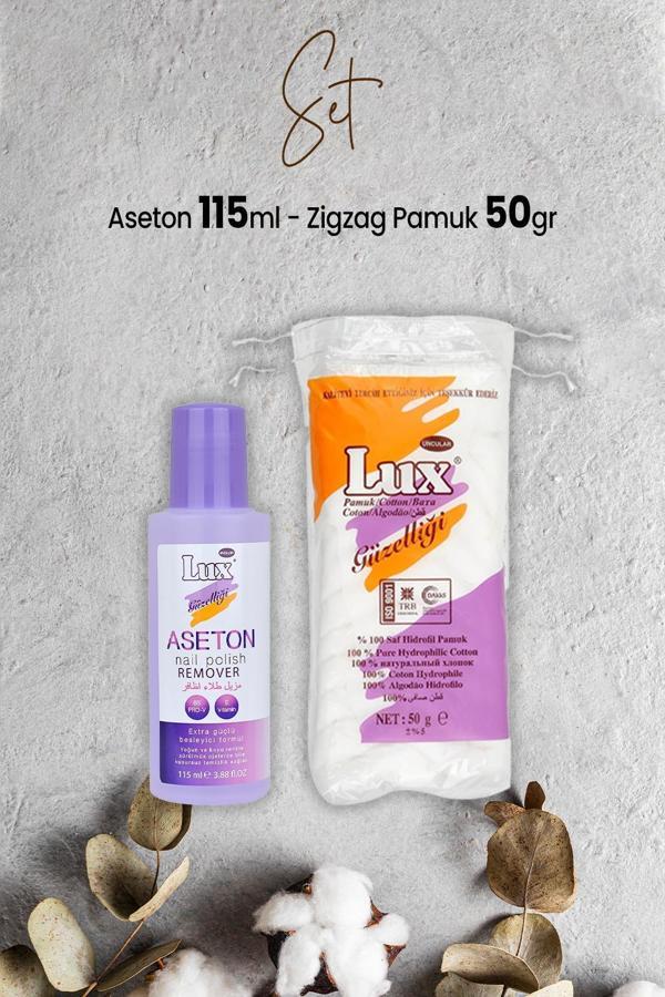 Lux Aseton 115 ml ve Zigzag Pamuk 50 gr - Image 1