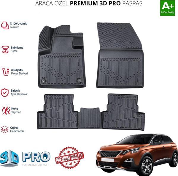 PEUGEOT 3008 ARACA ÖZEL 3D PASPAS 2017 2018 2019 2020 2021 2022 2023 2024 - Image 1