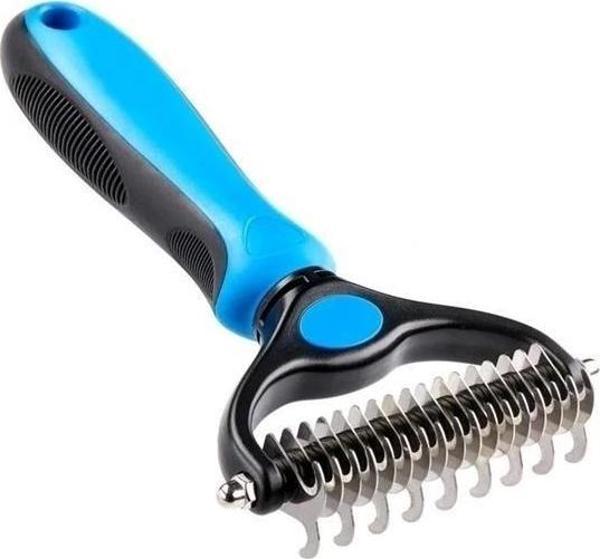 Plastik Saplı Metal Kedi Köpek Bakım Kıtık Tüy Topak Açıcı Tarak - Image 1