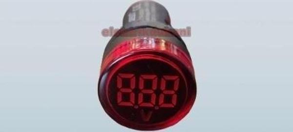 GWEST 24v-550v Voltmetreli KIRMIZI Sinyal Lambası 220v Göstergeli 22mm - Image 1