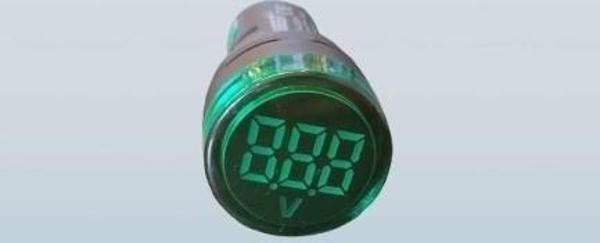 GWEST 24v-550v Voltmetreli YEŞİL Sinyal Lambası 220v Göstergeli 22mm - Image 1