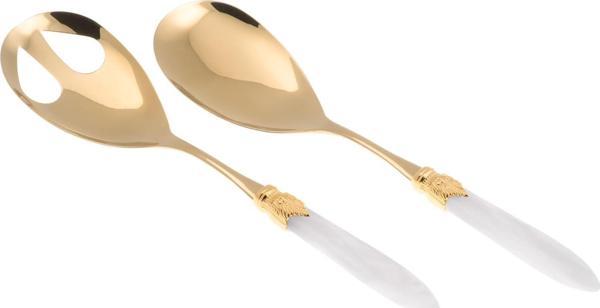 Rivadossi Laura Beyaz Oro Altın Salata Servis Seti - Image 1