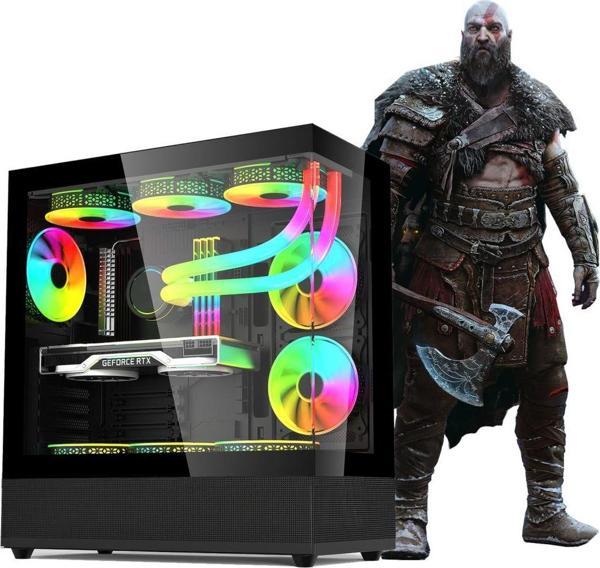 XGAMING KRATOS i7-12700F 32GB 1TB M.2 NVMe RTX 3080 10GB 240MM SIVI SOĞUTMALI 700W PSU Oyuncu Masaüstü Bilgisayarı - Image 1