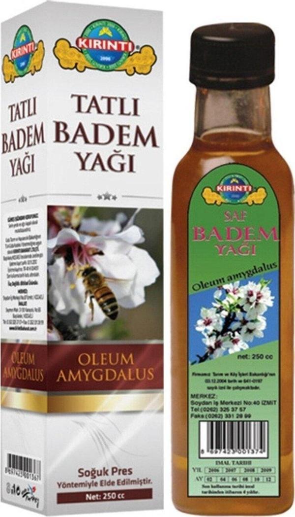 Kırıntı Tatlı Badem Yağı 250 Ml Soğuk Press 2 Adet - Image 1