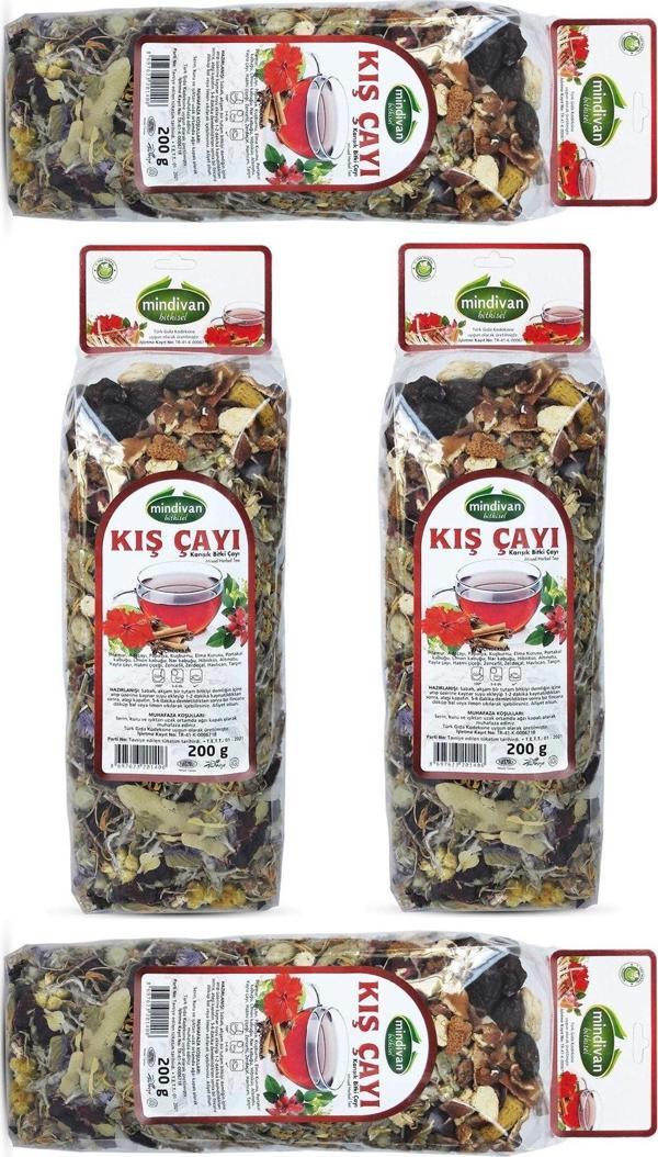 Mindivan Kış Çayı 200Gr X 4 Paket Karışık Bitki Çayı - Image 1