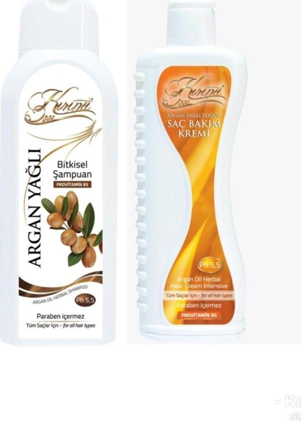 Kırıntı 2000 Argan Yağlı Bitkisel Şampuan 400 Ml + Argan Yağlı Yoğun Saç Bakım Kremi 400 Ml - Image 1