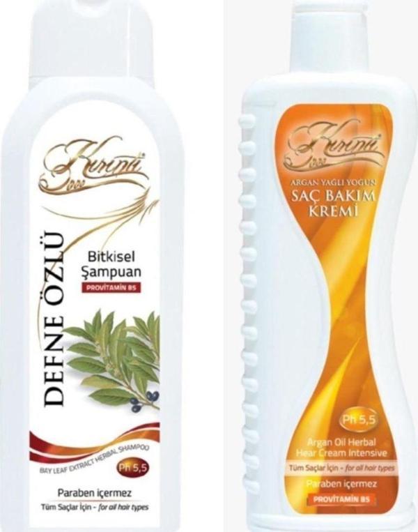 Kırıntı 2000 Defne Özlü Bitkisel Şampuan 400 Ml + Argan Yağlı Yoğun Saç Bakım Kremi 400 Ml - Image 1