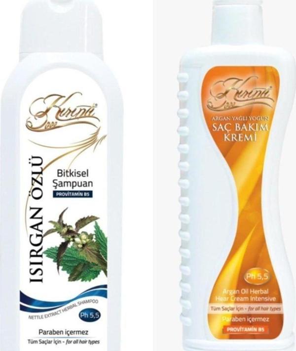 Kırıntı 2000 Isırgan Özlü Bitkisel Şampuan 400 Ml + Argan Yağlı Yoğun Saç Bakım Kremi 400 Ml - Image 1