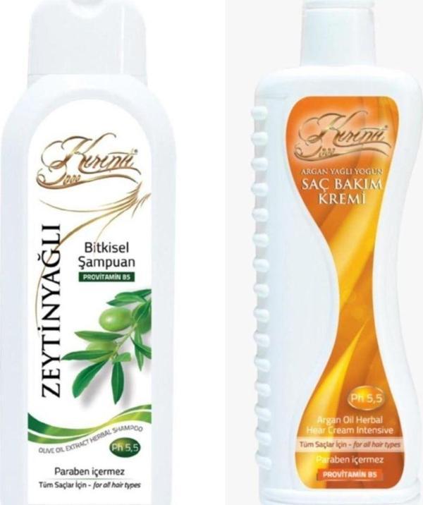 Kırıntı 2000 Zeytinyağlı Bitkisel Şampuan 400 Ml + Argan Yağlı Yoğun Saç Bakım Kremi 400 Ml. - Image 1