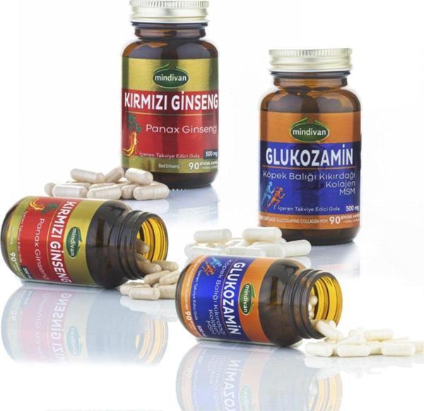 Mindivan Kırmızı Ginseng Extractı Ve Glukozamin Kapsül X 2 Adet - Image 1