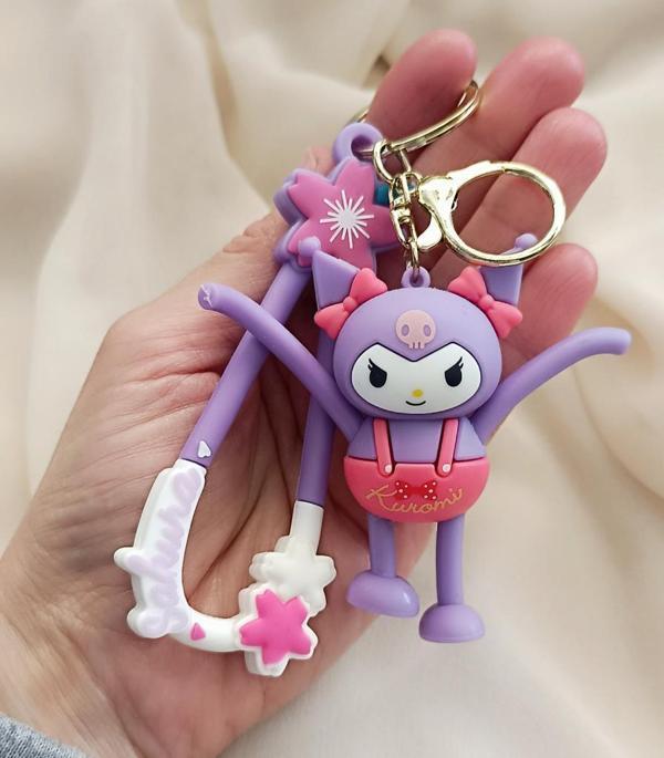 Kuromi Ayaklı 3D Silikon Anahtarlık Araba Çanta Cüzdan Süsü Aksesuar  - Image 1
