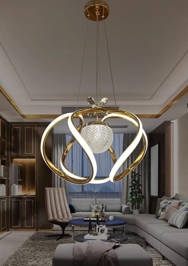 3 Renk Modern Sarkıt Toplu Dron Ledli Avize Nikelaj Gold Kaplama - Image 1