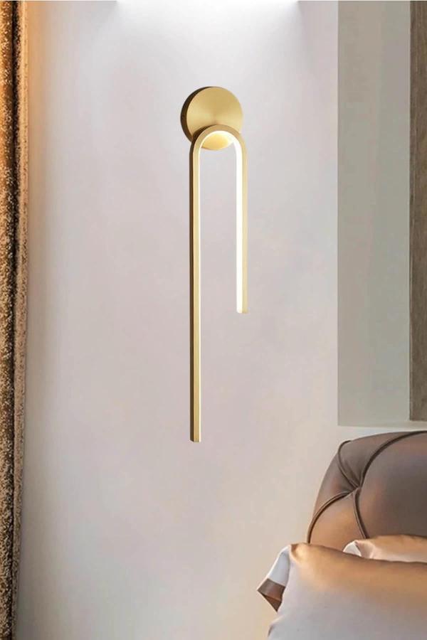 Modern Kablosuz Gold Led Pilli Aplik, Duvar Aplik ve İç Mekan Aplik - Image 1