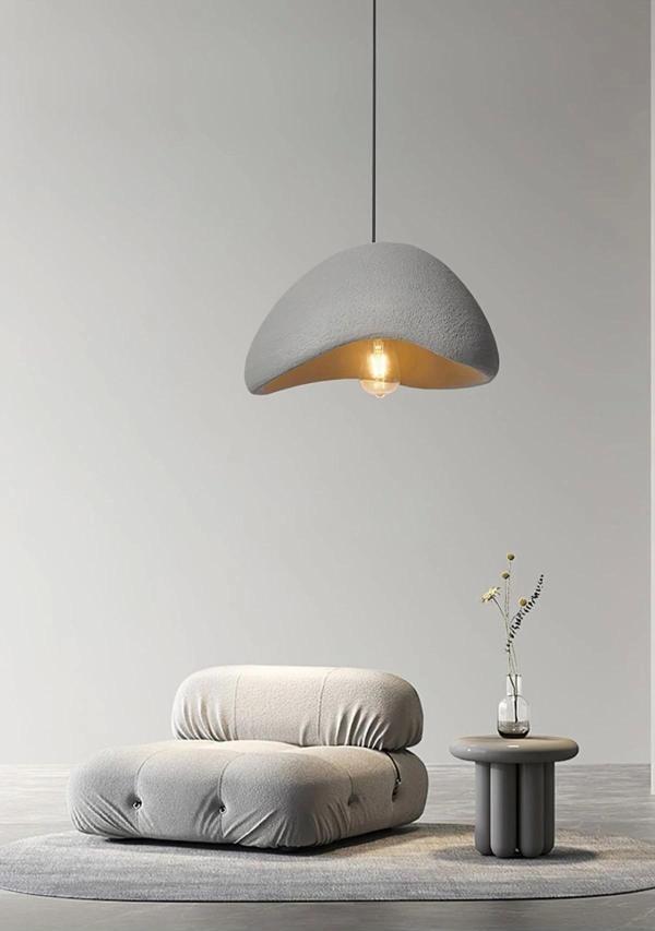 Modern Tasarım Beton Avize İskandinav 350mm Çap Antrasit Gri - Image 1