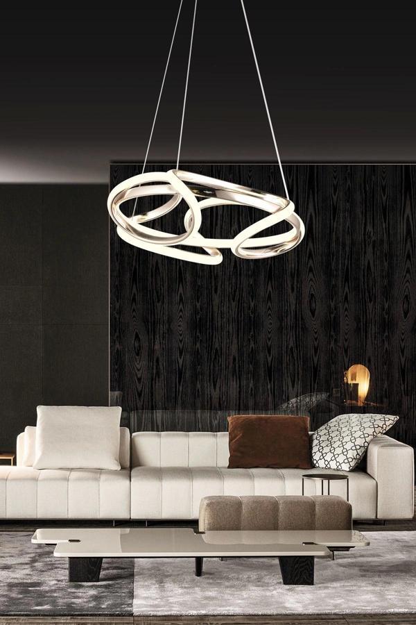 Modern Tekli Topsuz Üç Renkli Gold Sarkıt Led Avize - Image 1