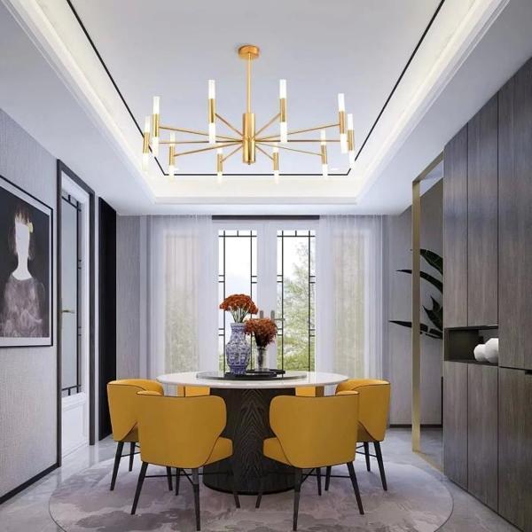 Ledli Plafonyer Modern Aydınlatma Gold Sarkıt Ledli Salon Avize - Image 1