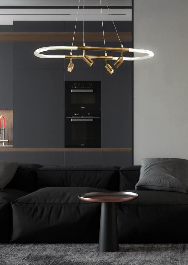 Ledli ve Spot ışıklı Yumuşak Boru Modern Avize - Image 1