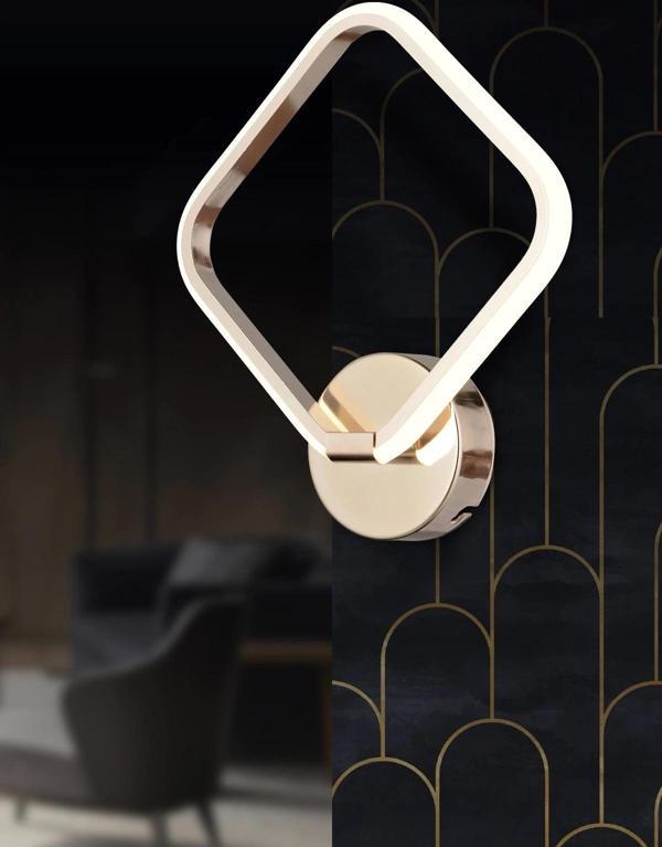 Luxury Kare Üç Renkli Gold Ledli Aplik - Image 1