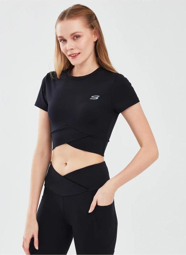 Skechers S241133-001 Performance Coll. W Sleeve Kadın Spor Tişört - Image 1
