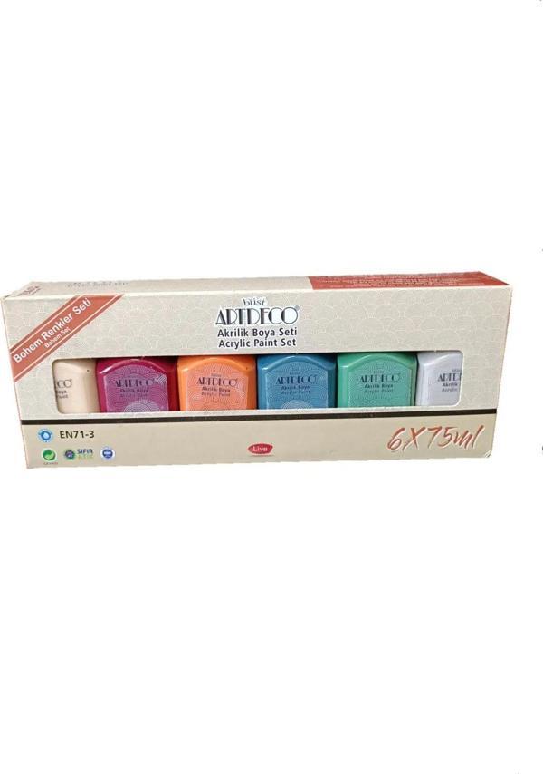 Artdeco 6X75Ml Akrilik Boya Bohem Renkleri Set - Image 1