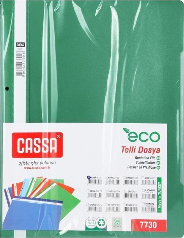 Cassa Plastik Telli Dosya Yeşil 50'Li 1 Paket ( 50 Adet ) - Image 1