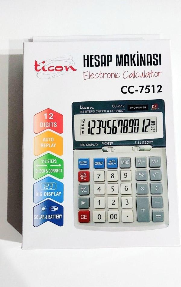 Ticon Hesap Makinesi Cc-7512 12 Hane - Image 1