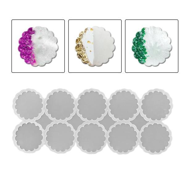 Epoksi Silikon Kalıp Dalgalı Kenar Magnet Kalıbı 6.8 CM 10 Lu - Image 1