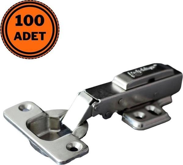100 Adet Dolphinge Frenli Pistonlu Dolap Menteşesi Düz - Image 1