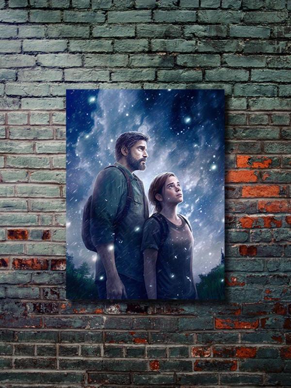Znc Joel & Ellie, The Last Of Us, Eşsiz Tasarım Oyun, Karakter Posterleri, Özel Tasarım Kağıt Poster, - Image 1