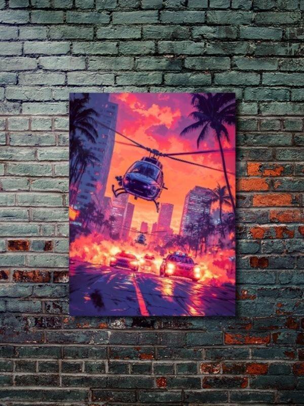 Znc Miami Vice - Özel Tasarım Kağıt Poster, Eşsiz Tasarım Tarih, Mitoloji, Karakter Posterleri, - Image 1
