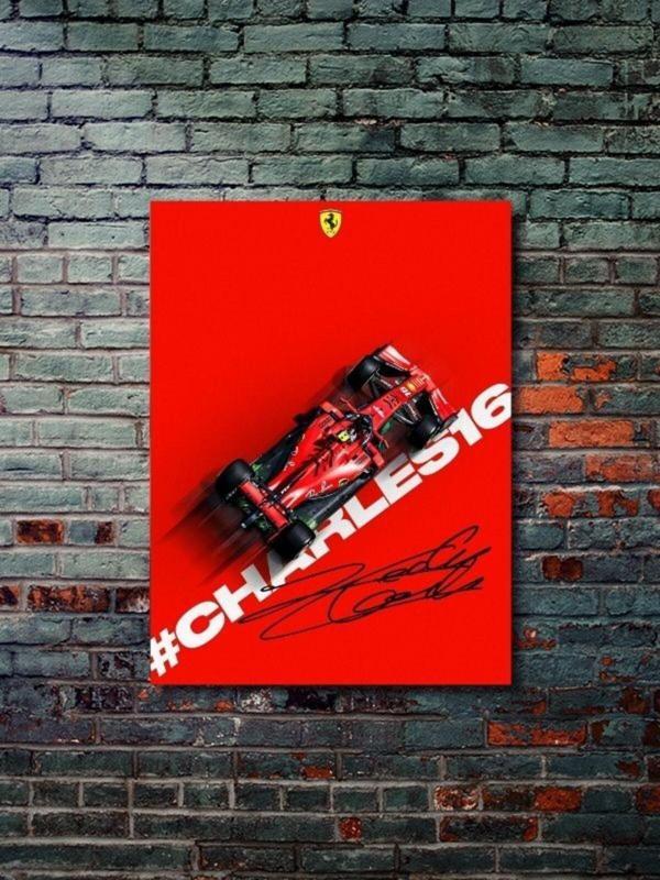 Znc Charles Leclerc - Formula -1 - Eşsiz Tasarım Otomobil Posterleri, Özel Tasarım Kağıt Poster - Image 1