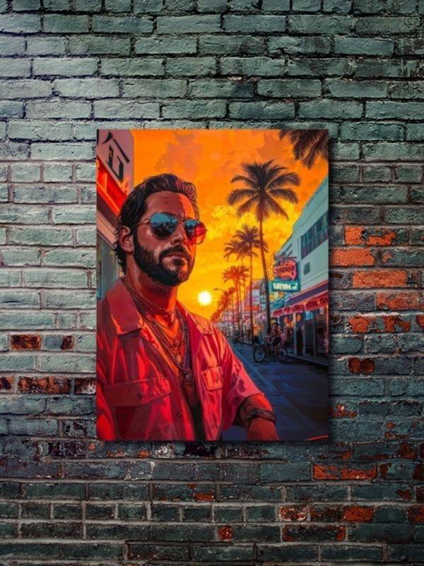 Znc Miami Vice - Özel Tasarım Kağıt Poster, Eşsiz Tasarım Tarih, Mitoloji, Karakter Posterleri, - Image 1