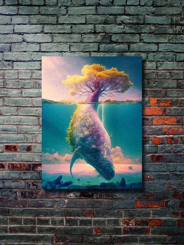 Znc Balina Teması, Özel Tasarım Kağıt Poster, Duvar Sanatı - Image 1