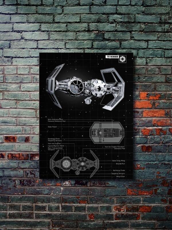 Znc Tie Bomber - Star Wars - Gemi Şemaları - Film & Dizi Posterleri, Özel Tasarım Kağıt Poster - Image 1