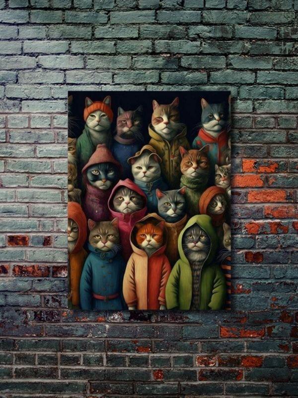 Znc Sevimli Kedi, Hayvanlar Alemi Posteri, Özel Tasarım Kağıt Poster, Duvar Sanatı - Image 1