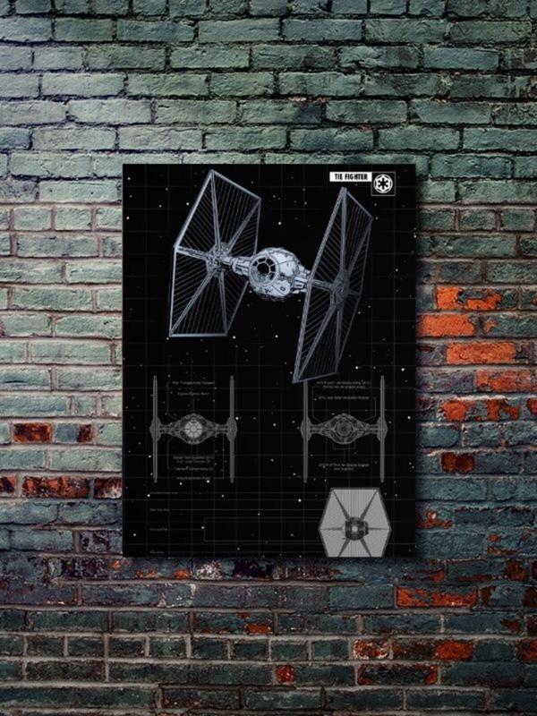 Znc Tie Fighter - Star Wars - Gemi Şemaları - Film & Dizi Posterleri, Özel Tasarım Kağıt Poster - Image 1