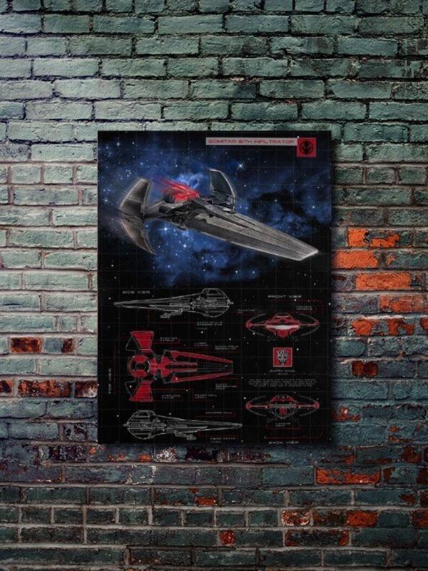 Znc Sith Infiltrator - Star Wars - Gemi Şemaları - Film & Dizi Posterleri, Özel Tasarım Kağıt Poster - Image 1