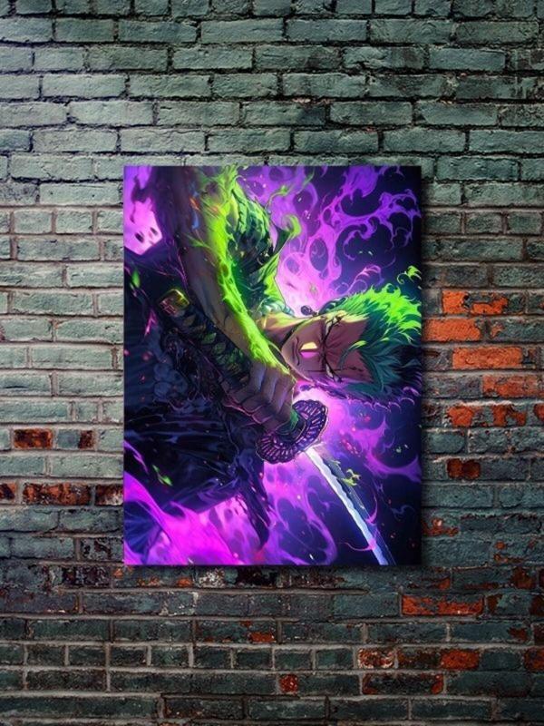 Znc Zoro - One Piece, Anime - Manga Serisi, Özel Tasarım Kağıt Poster, Duvar Sanatı - Image 1
