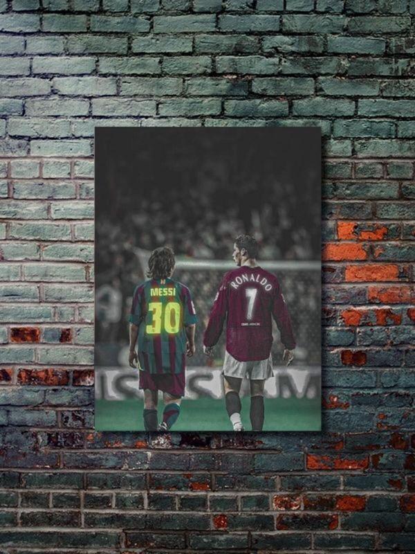 Znc Ronaldo, Messi - Spor Posterleri, Takım Posterleri Özel Tasarım Kağıt Poster - Image 1
