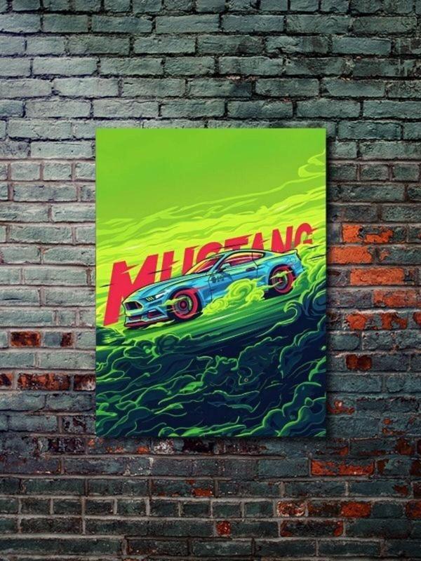 Znc Ford - Mustang - Eşsiz Tasarım Motosiklet Posterleri, Özel Tasarım Kağıt Poster - Image 1