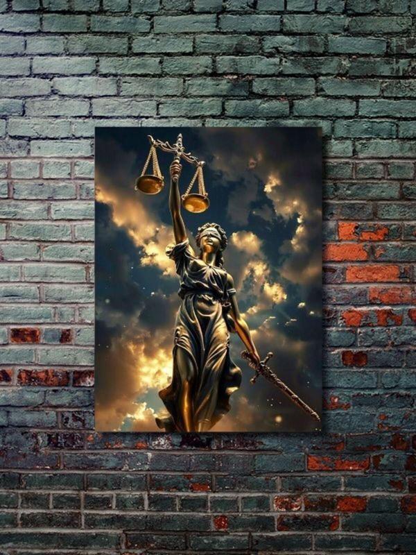 Znc Adalet Heykeli – Adaletin Simgesi, Mimari Ve Heykel, Özel Tasarım Kağıt Poster, Duvar Sanatı - Image 1