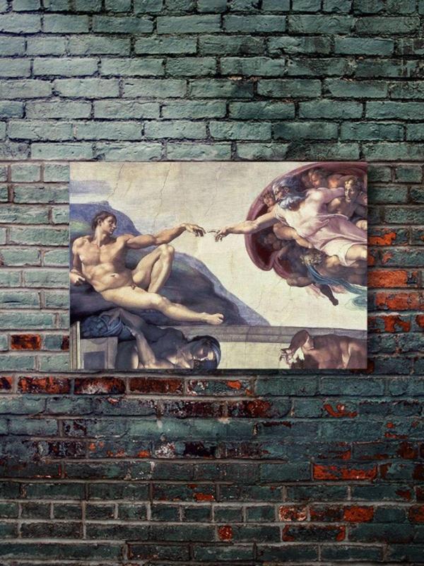 Znc Adem’İn Yaratılışı – Michelangelo, Tarihi Tablo Posterleri, Özel Tasarım Kağıt Poster, - Image 1