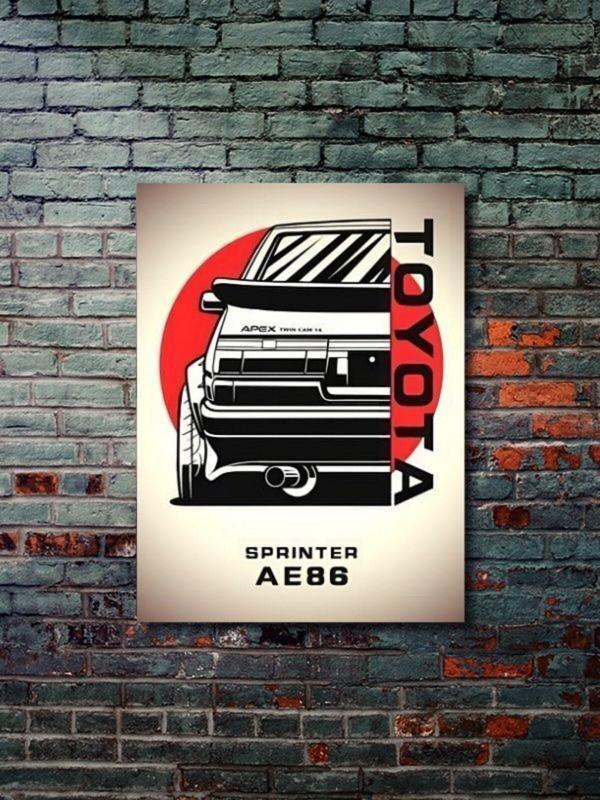 Znc Sprinter - Toyota - Eşsiz Tasarım Motosiklet Posterleri, Özel Tasarım Kağıt Poster - Image 1