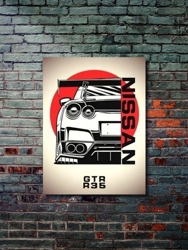 Znc Skyline Gtr 35 - Nissan - Eşsiz Tasarım Motosiklet Posterleri, Özel Tasarım Kağıt Poster - Image 1